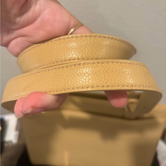 Chanel CC Caviar Beige Leather Tote Bag - Picture 9 of 10
